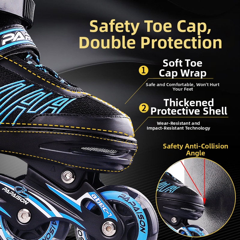 Ensemble de protections pour patins à roulettes professionnels 301, lumineux, à huit roues, pour débutants et adultes, sports de plein air_voghion.com