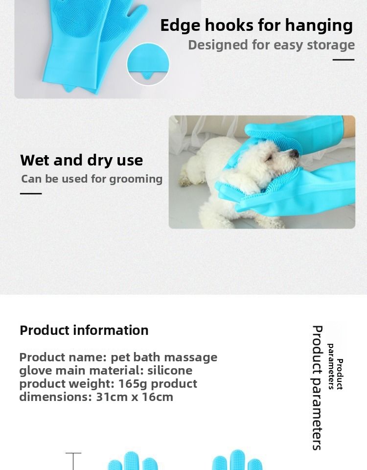 Hunde Waschhandschuh Aus Silikon Massagebürste Fellpflege_voghion.com