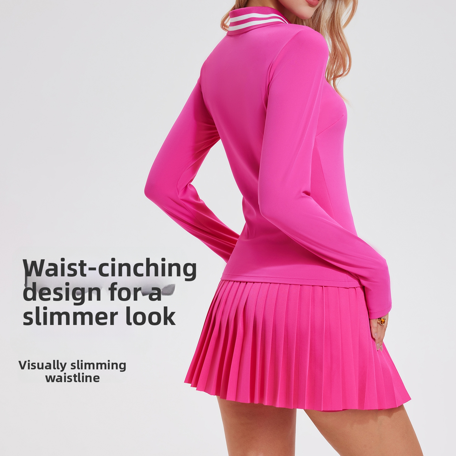 Women's Clothing Long Sleeved Casual Polo Shirt V-Neck Tennis T-Shirt Turn Down Collar Outdoor Sexy Polyester_ecoleips.com