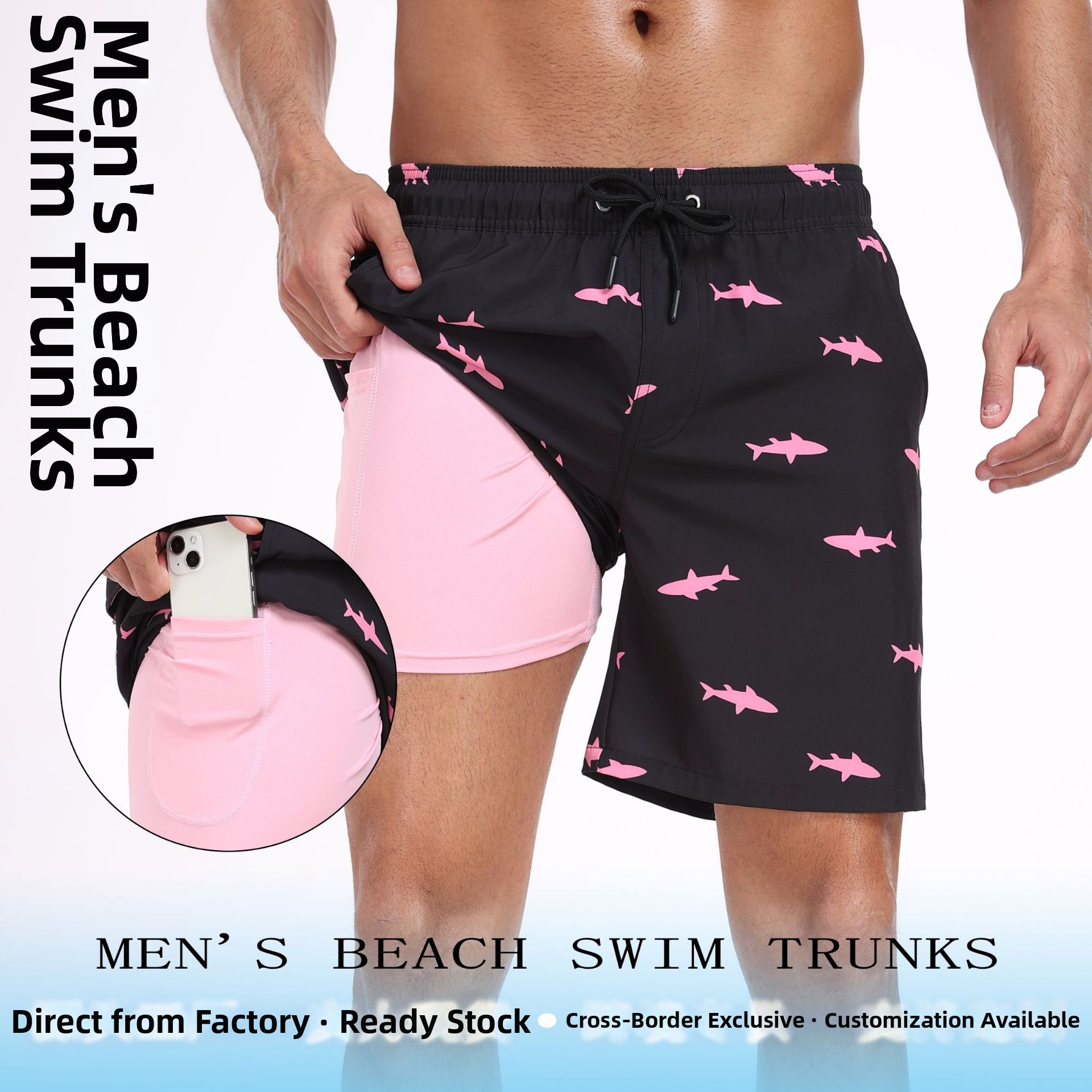 Men's Large Size Shorts Summer Fashionable Vacation Beach Pants Four Corner Milk Silk Lining_voghion.com