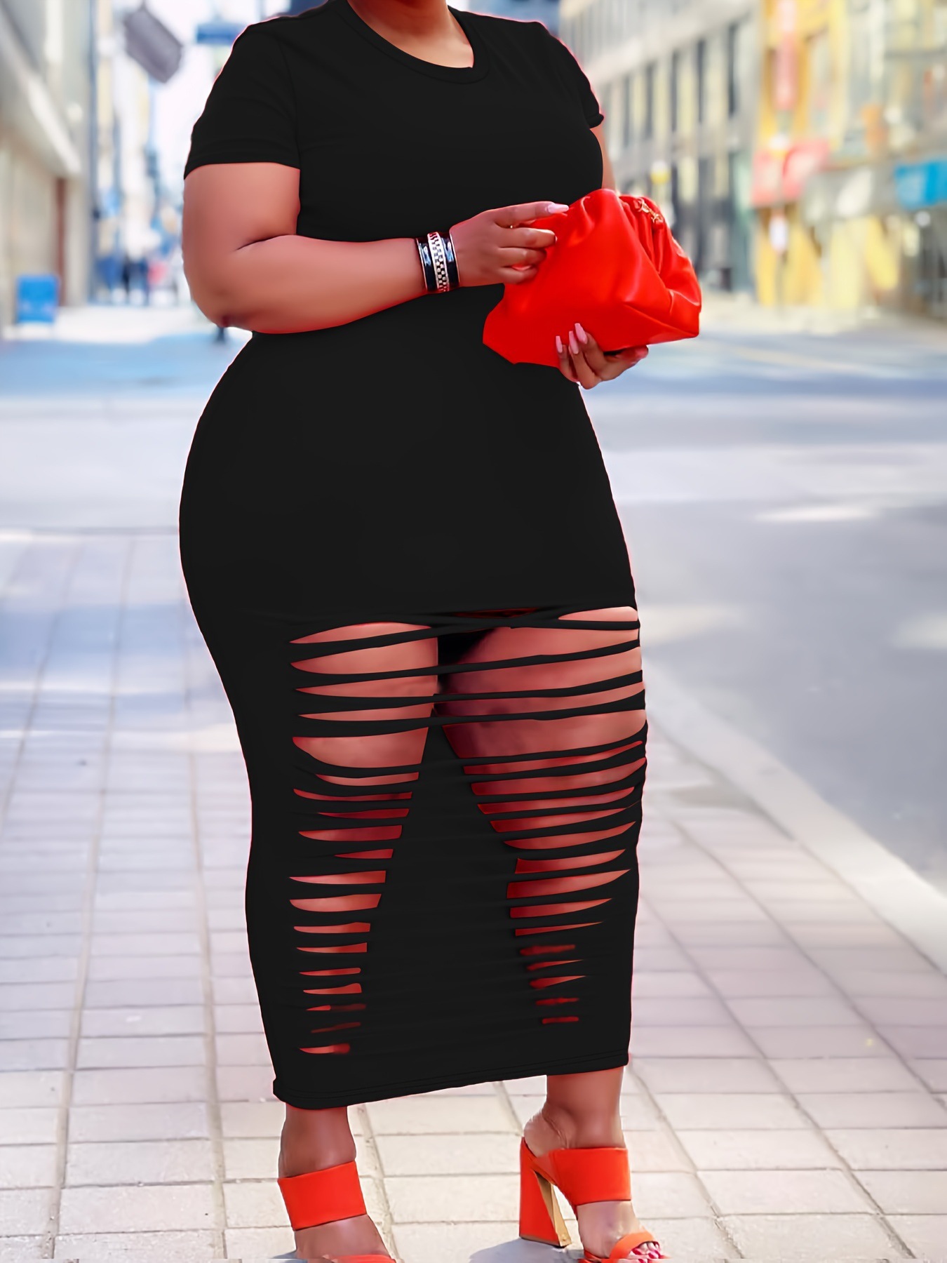 Damklänning plus size snygg och bekväm mode_voghion.com
