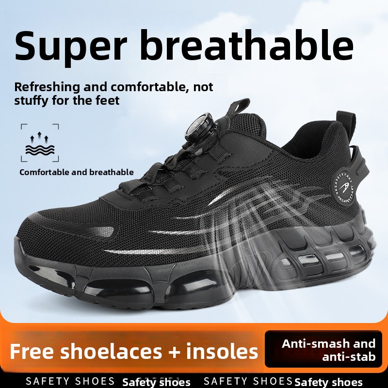 Neue modische Bequeme Schuhe ohne Schnürsenkel, Sicherheitsschuhe mit Durchstoß- und Stoßfestigkeit sowie atmungsaktive Arbeitsschuhe_voghion.com