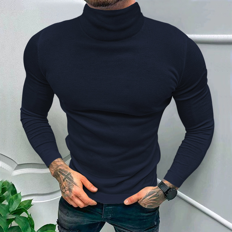 Men's Turtleneck Sweater Long Sleeve Pullover Autumn Winter_voghion.com
