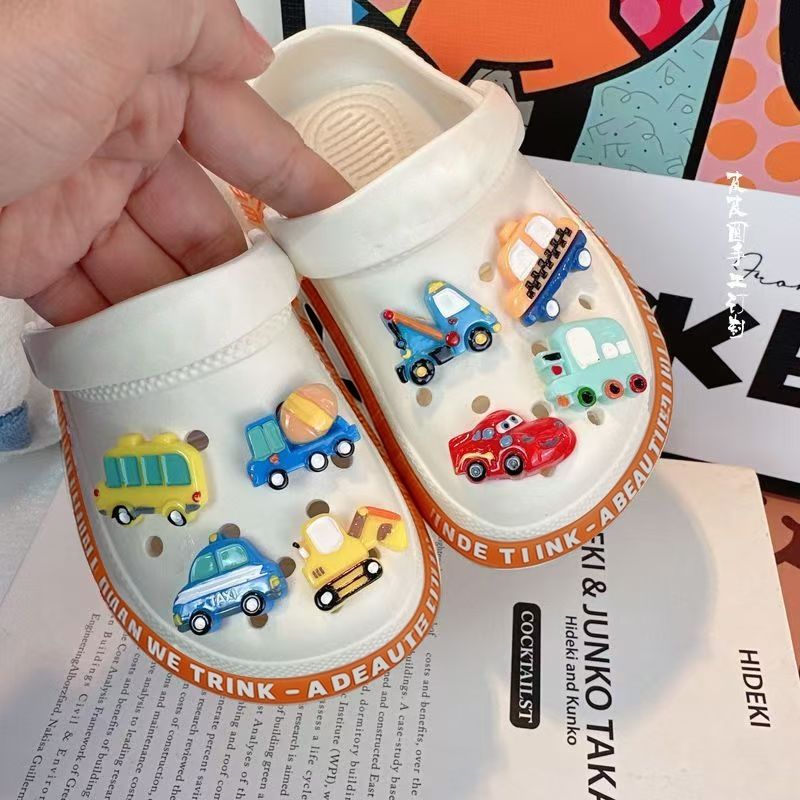 Children's Car Slippers Boys Engineering Car Cave Shoes Handsome Summer Outwear Fashion Kids Men's Men's Style