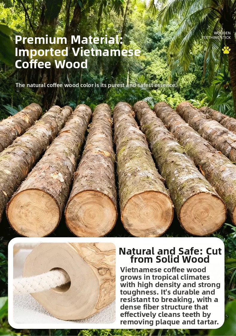 Kaffeefarbenes Holzspielzeug Für Hunde Und Robuster Kauspielzeug_voghion.com