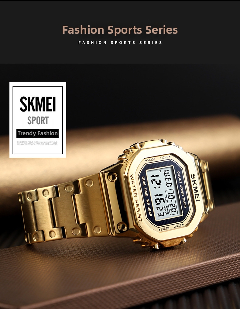 Men's Digital Watch Luminous Mechanical Style Trendy Round Dial_voghion.com