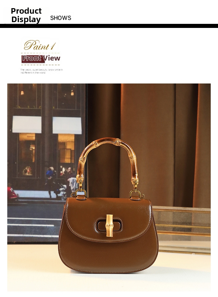 Elegant sadelväska för dam med bambuhandtag och axelrem_voghion.com