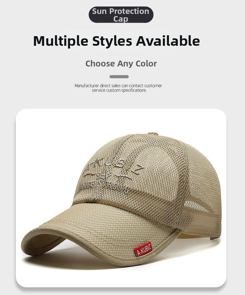 Mesh Baseball Cap For Men And Women Breathable Sun Protection_voghion.com