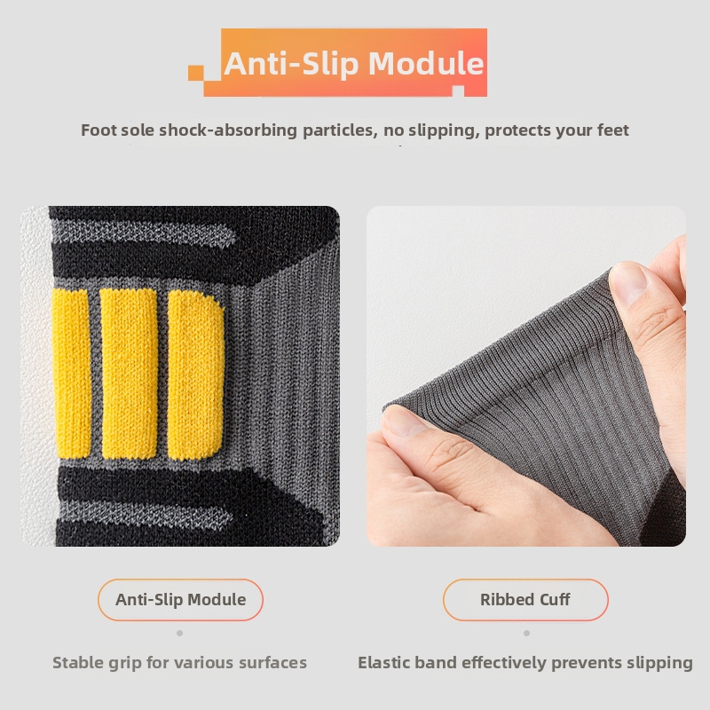 Men's Professional Badminton Socks Thickened Terry Cloth Sole Non-Slip Plus Size Suitable For Running Basketball Marathon And Other Sports_voghion.com