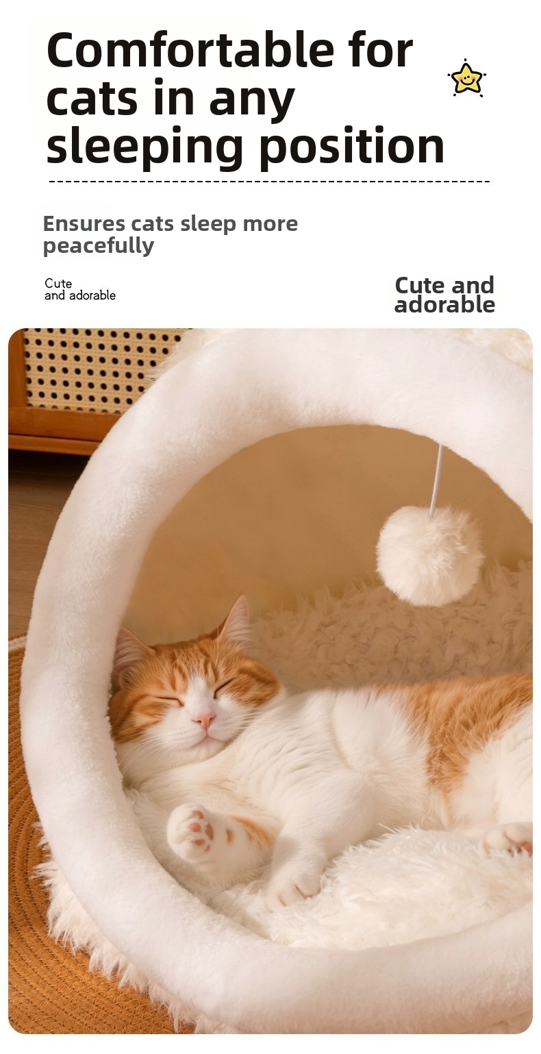 Panier chat chauffant maison semi fermée pour animaux_voghion.com