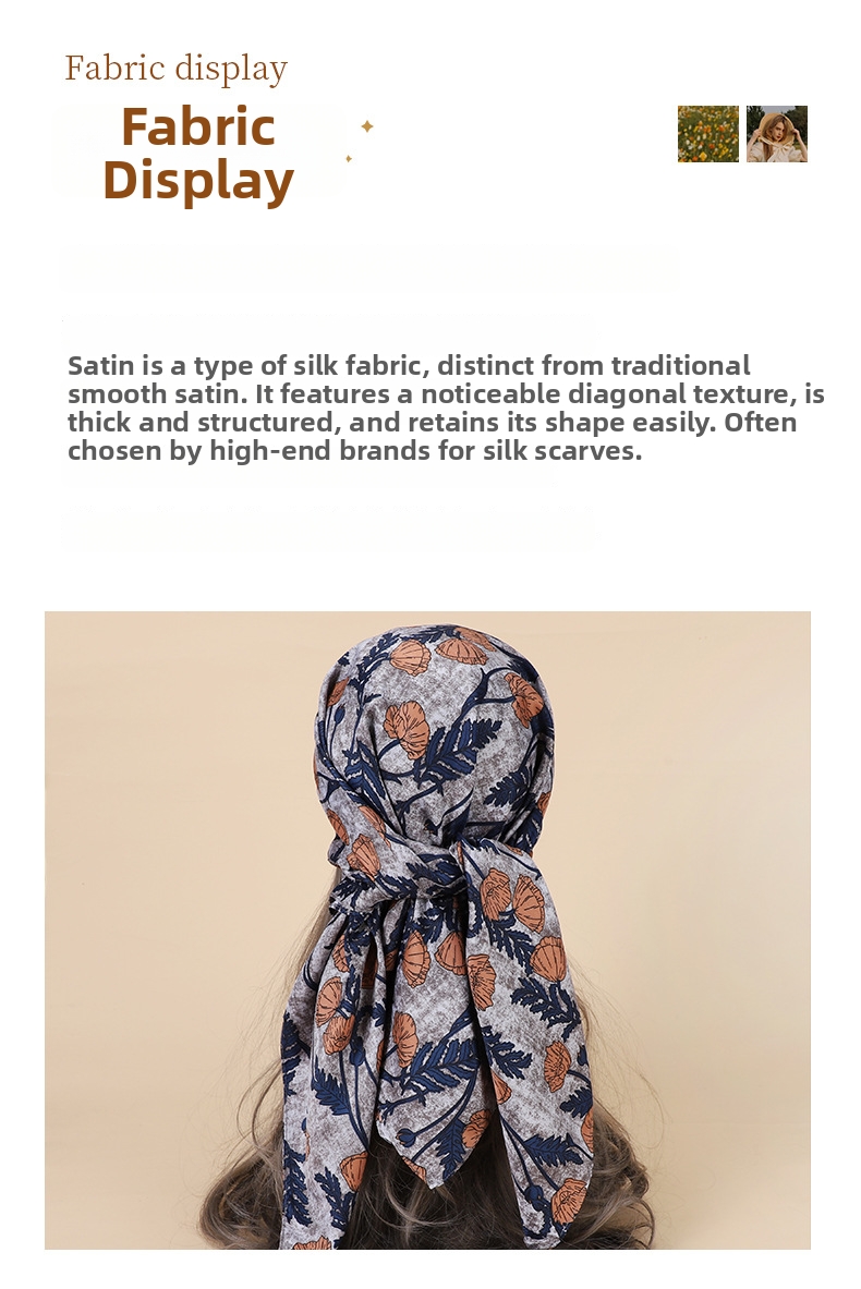 Quadratisches Tuch Mit Rotem Blumenmuster Retro Stil Für Damen_voghion.com