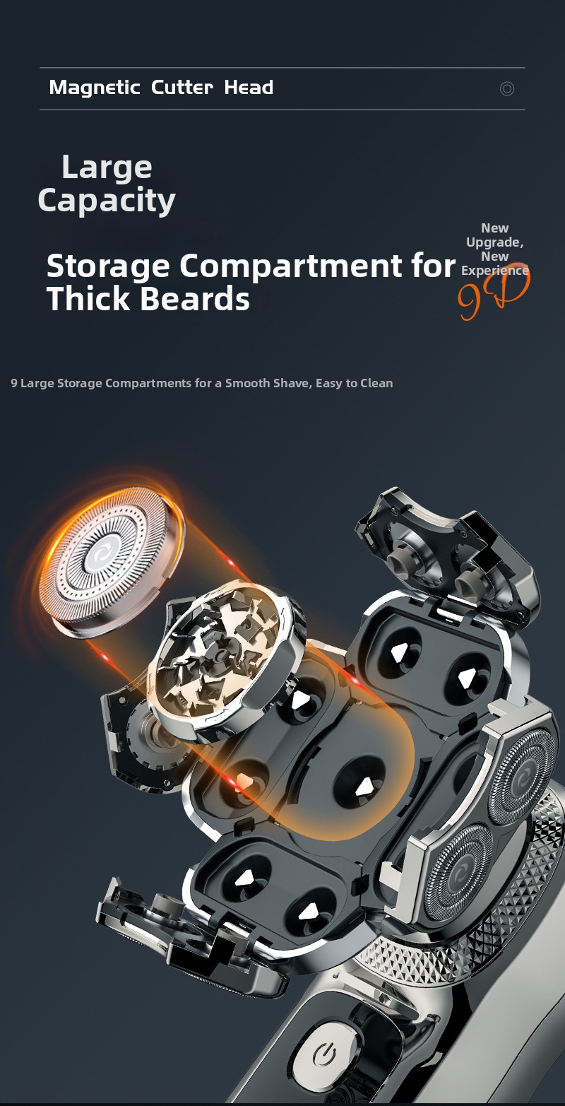 Electric Shaver 6-in-1 Rechargeable Hair Clipper For Bald Heads_voghion.com