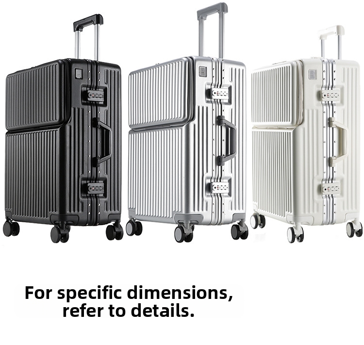 Rolling Suitcase With Aluminum Frame And Combination Lock_voghion.com