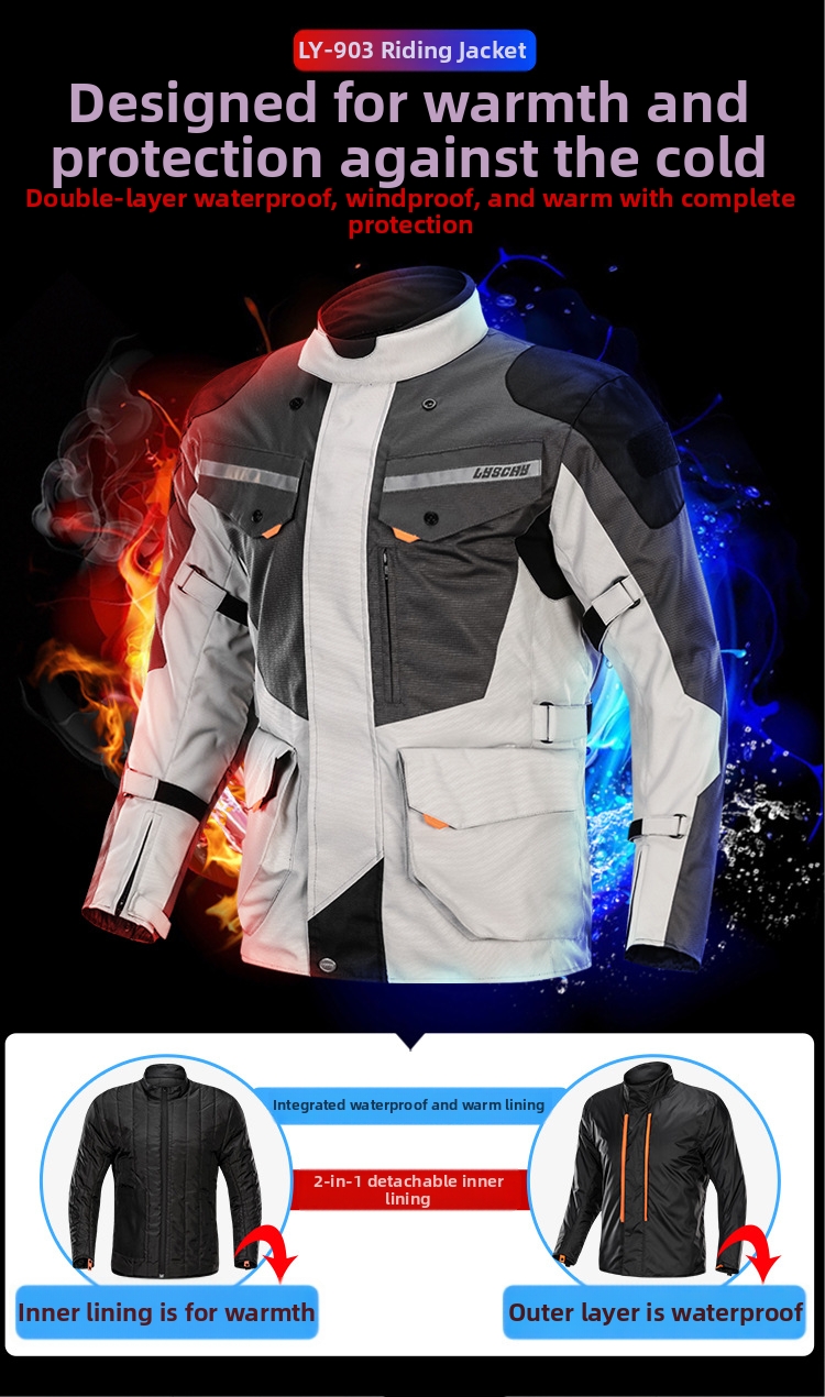 Motorjas racing waterdicht winter rally rijuitrusting dames heren_voghion.com