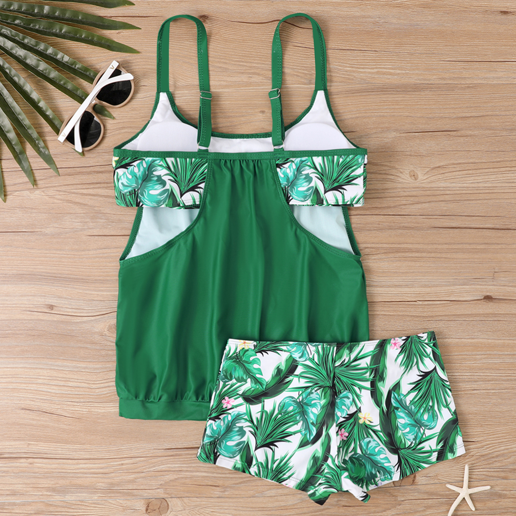 Set bikini stampato da donna costume da bagno due pezzi spiaggia_voghion.com