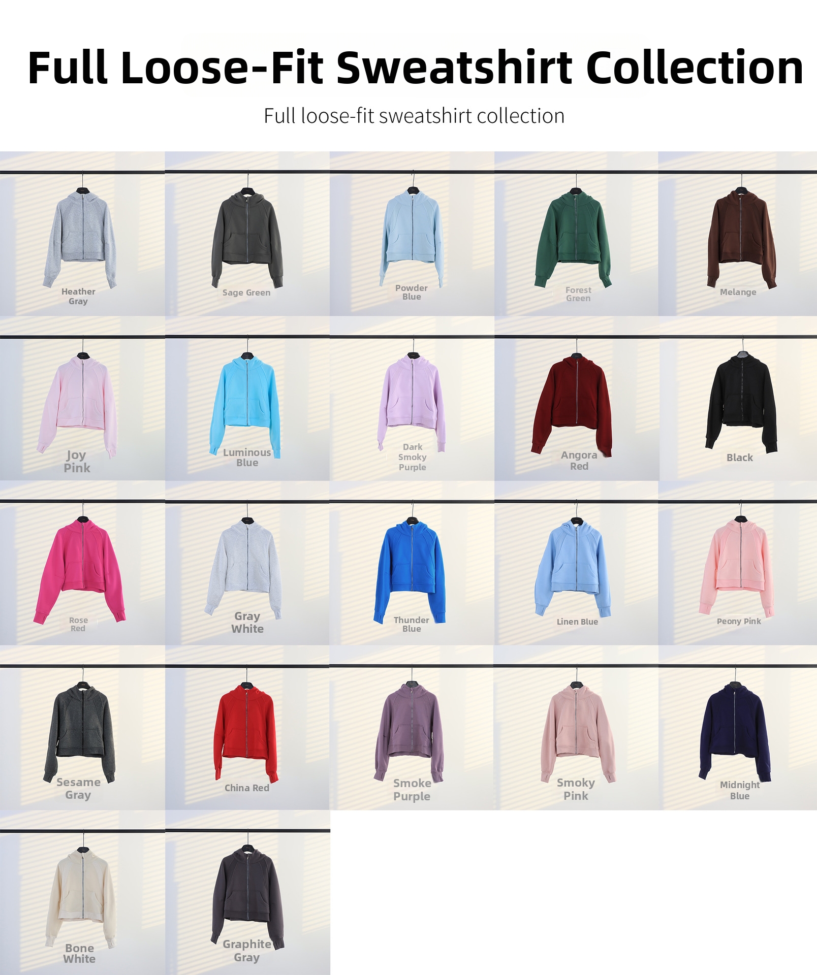 Women's Sporty Hooded Cardigan Scuba Jacket Loose Fitting Fully Zipped Fleece Lined Yoga Hoodie_ecoleips.com
