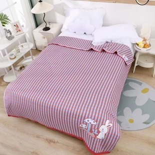 Single Towel Quilt Gauze Blanket E-Commerce Live Broadcast Cross-Border Wholesale Summer Cool Quilt Bed Blanket School Bed Cover Pure Cotton