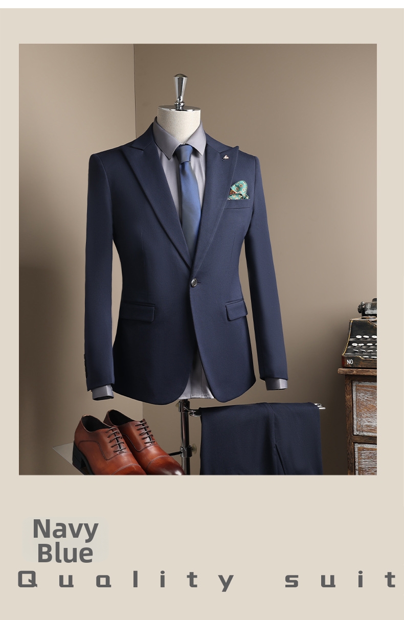 Luxury Men's Formal Suits Set - Best Man Casual Business Wedding Attire Wrinkle Resistant High End Skinny Board_viptrois.com
