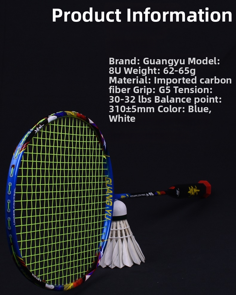 Ultralätt badmintonracket för vuxna i kolfiberkonstruktion_voghion.com