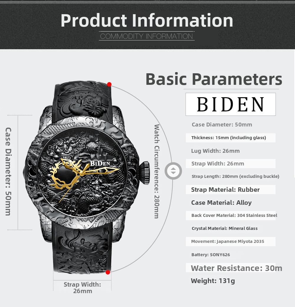 Reloj de cuarzo para hombre estilo retro lujo impermeable_voghion.com