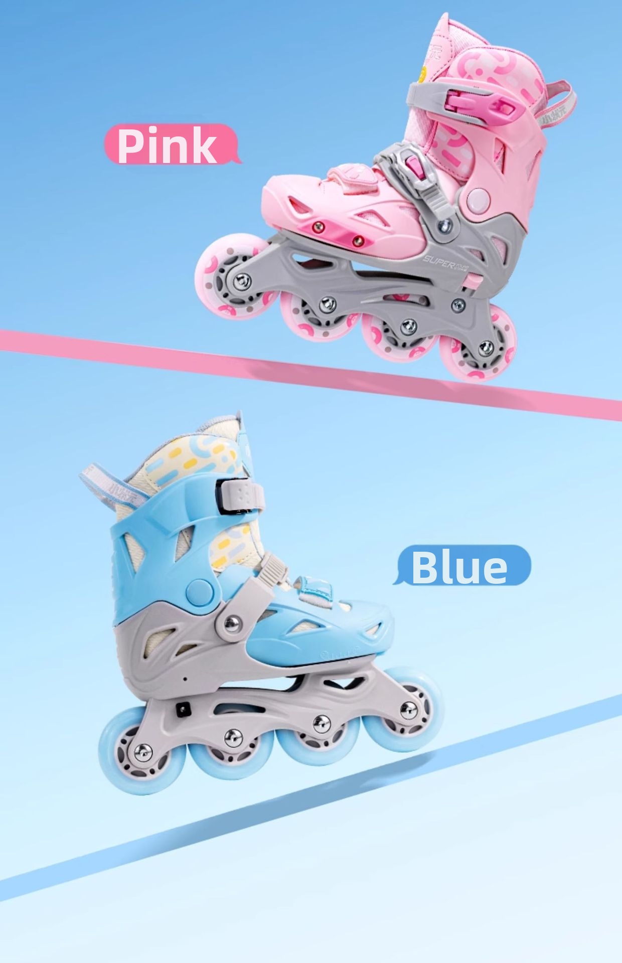 Roller Skates For Children Adjustable Ice Skates For Beginners_voghion.com