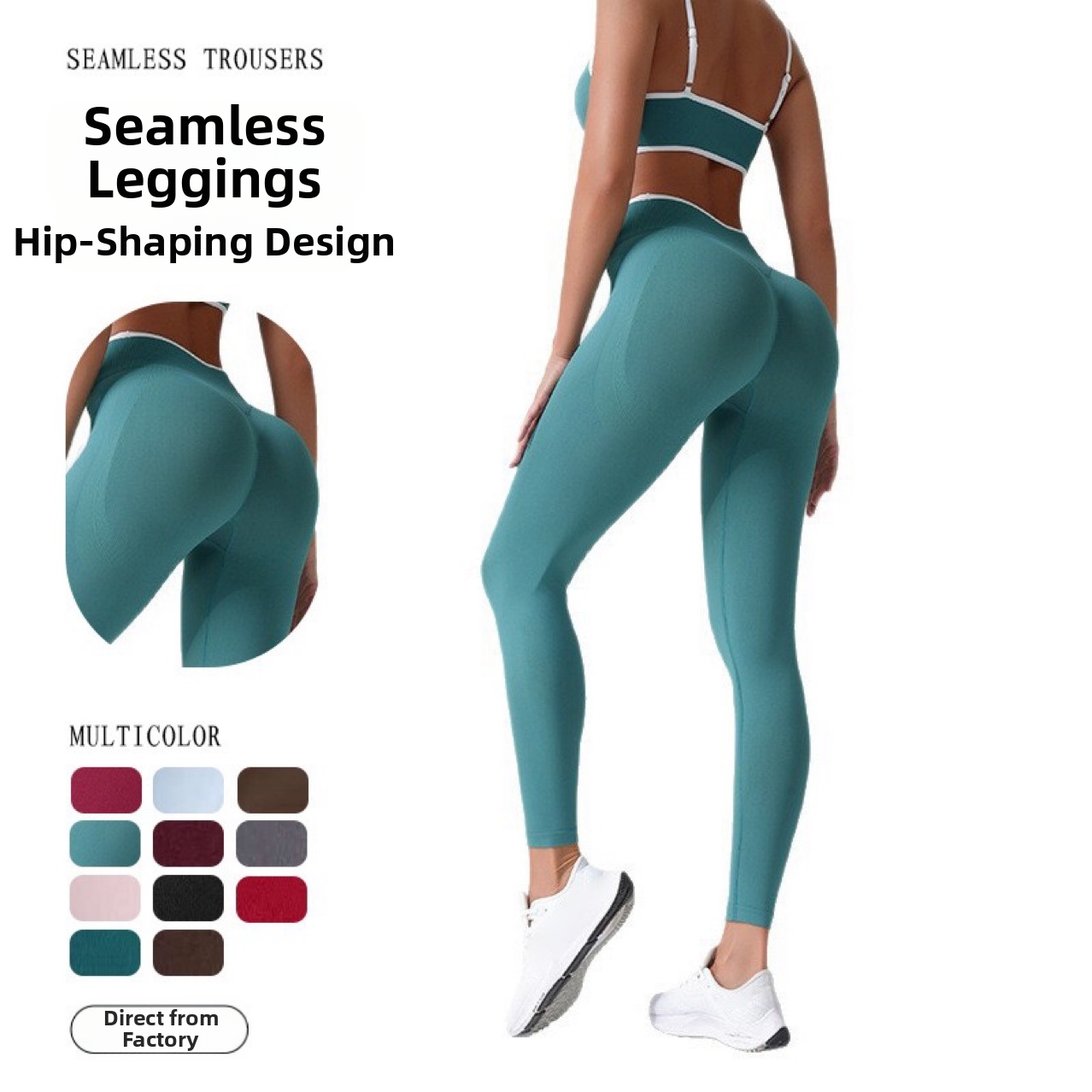 Damen High Waist Seamless Leggings Mit Push-up Effekt_voghion.com