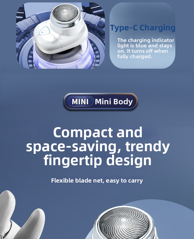 Electric Shaver Usb Rechargeable Portable Cordless Silent Trimmer_voghion.com