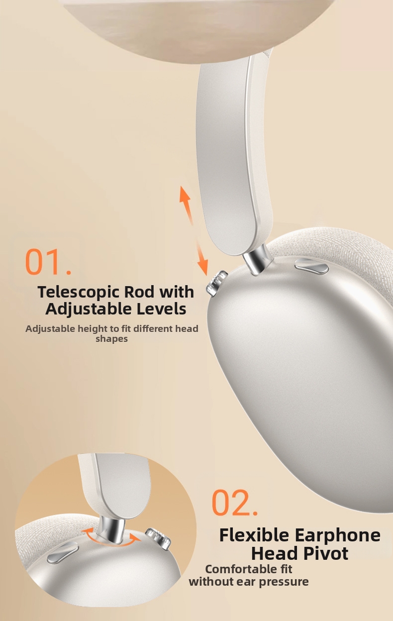 Casque sans fil supra-auriculaire P859ANC – Réduction active du bruit, 40 h d'autonomie, Bluetooth 5.4, molette de contrôle rotative, pliable_voghion.com