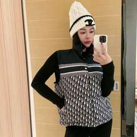 欧美潮牌双C针织帽秋冬新款字母毛线帽子女百搭冷帽男保暖 针织帽