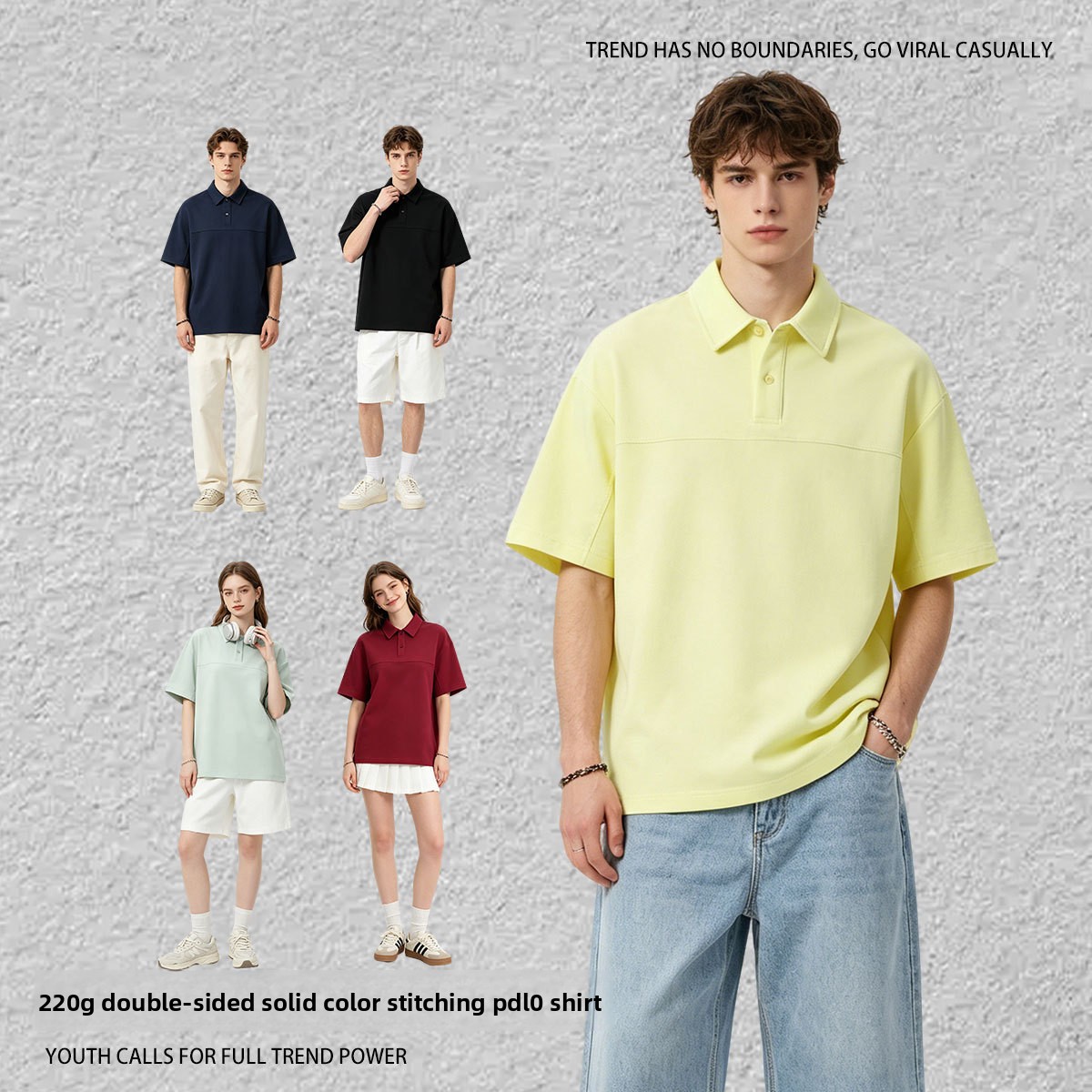 Herren Poloshirt Aus Eiskunstseide Einfarbig Business Casual Sommer_voghion.com