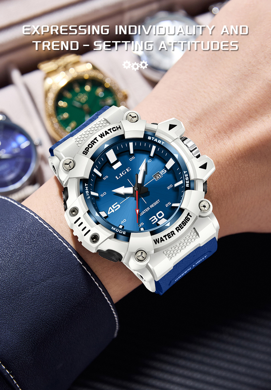 Men's Quartz Watch Multifunction Luminous Waterproof Sport Style_voghion.com