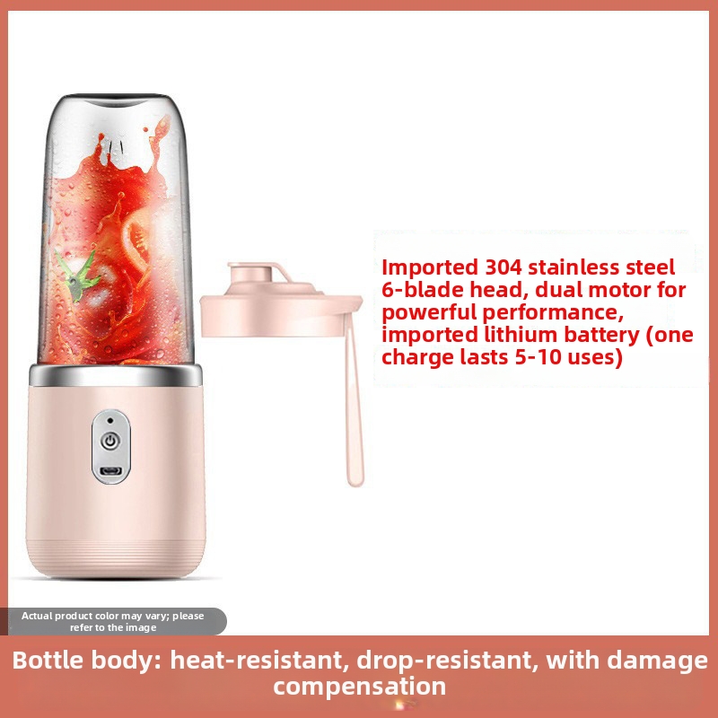 Portable USB Rechargeable Juicer – 150W High-Speed Blender With 6-Blade Stainless Steel, 600ml BPA-Free Cups_voghion.com