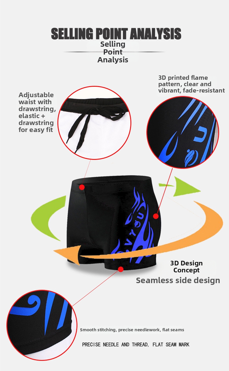 Herren Badehose Mit Hohem Bund Konservativer Schnitt Für Herren_voghion.com
