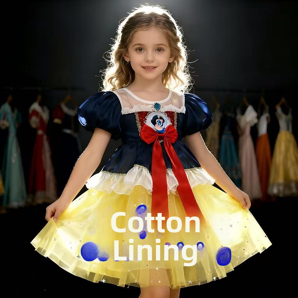 Abito da Biancaneve per bambini, gonna tutù, vestito estivo per compleanno_voghion.com