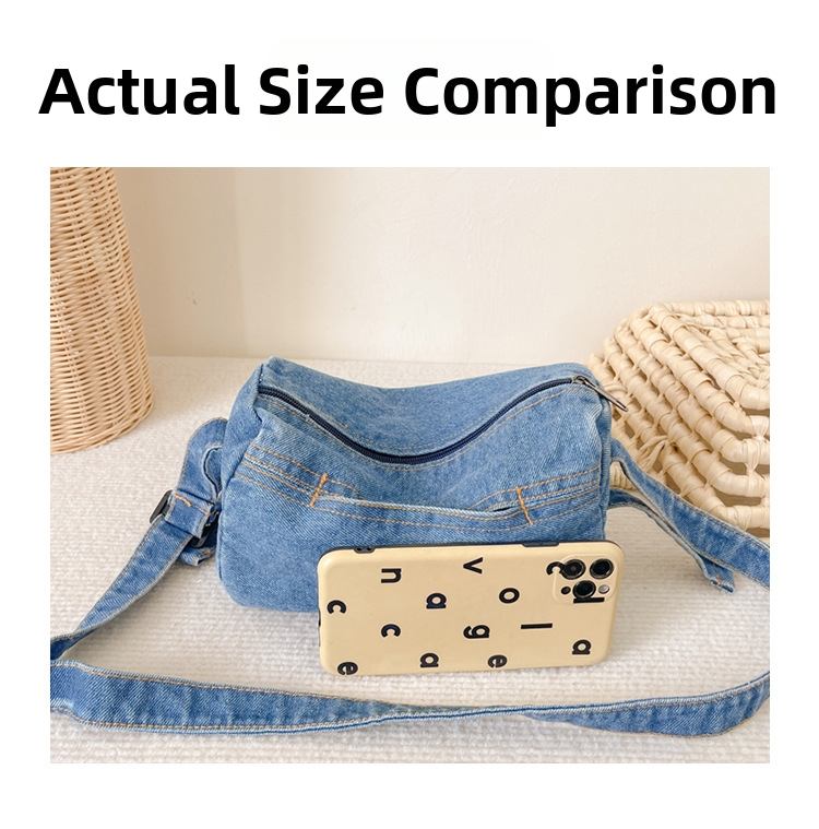 Stylische Kinder Denim Umhängetasche Kleine Schultertasche_voghion.com
