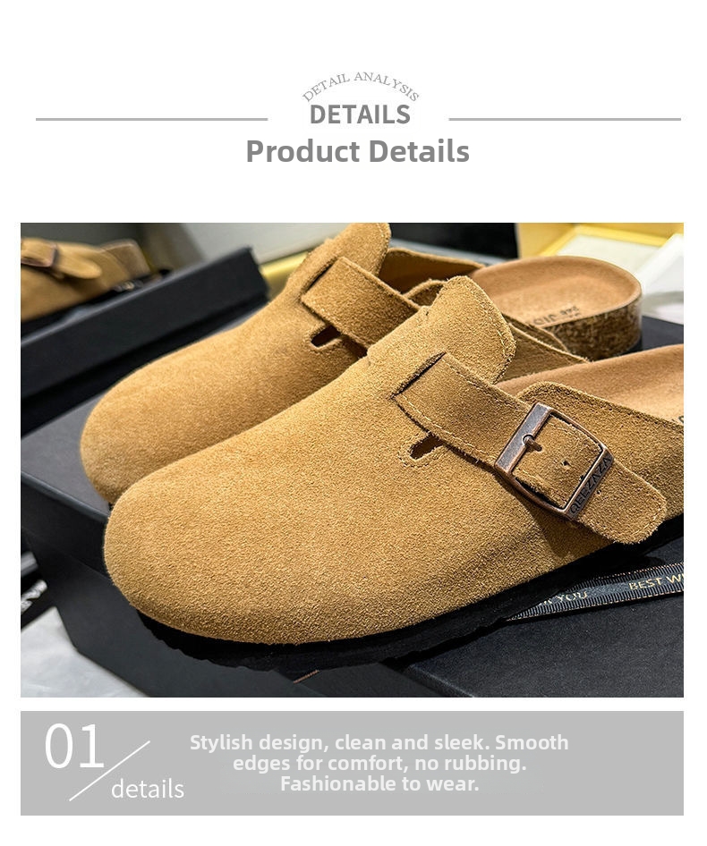 Women's Mules Thick Soled Slippers Autumn Winter British Style_voghion.com