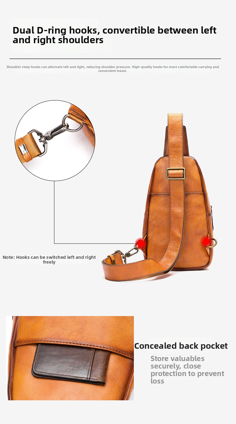 Men's Crossbody Bag Leather Chest Bag Versatile Shoulder Bag_voghion.com