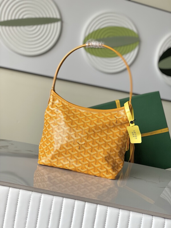 Cotton and linen Goyard hobo shoulder bag, zippered dog-tooth pattern bag, single-shoulder mother-and-child shopping bag, vintage hobo bag