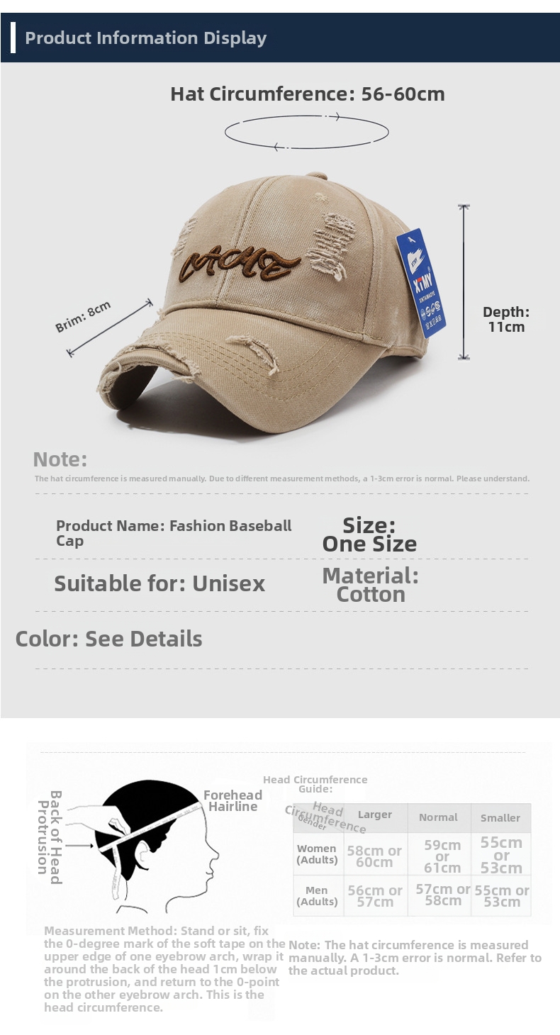 Retro ripped baseballkeps för herr och dam broderad keps_voghion.com
