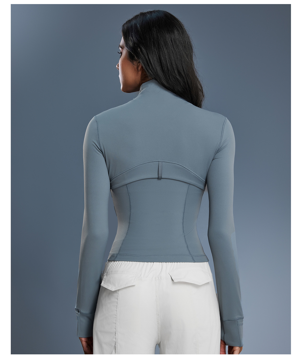 Women's Long Sleeved Yoga Sports Jacket Elastic Zipper Running Fitness Top Autumn Winter New_ecoleips.com