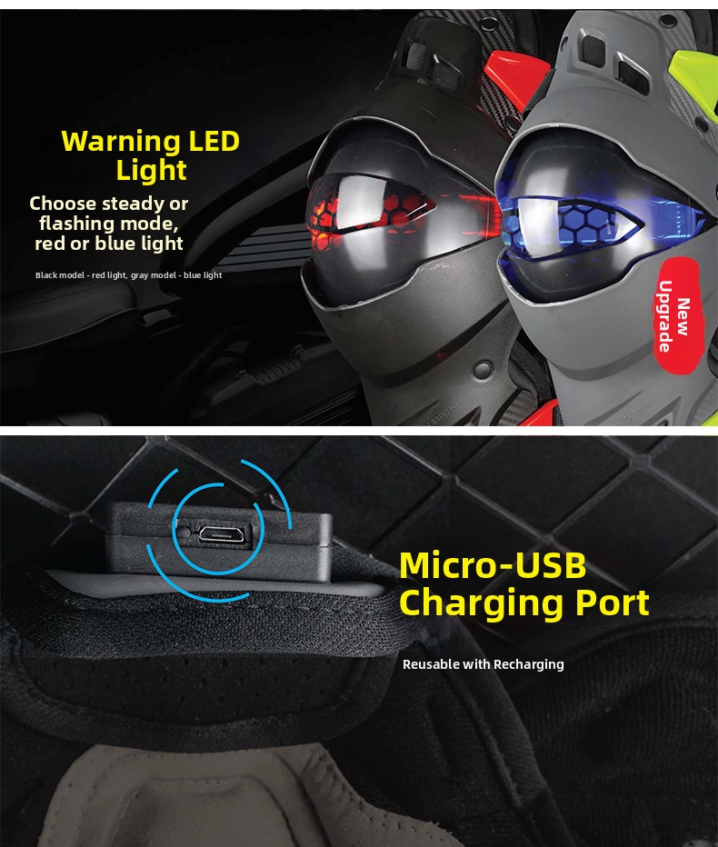 Motorcycle Knee And Elbow Pads Windproof Protective Gear Set_voghion.com