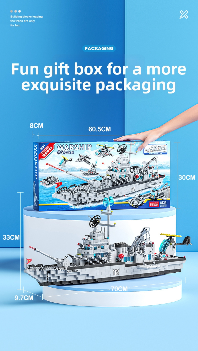 Educational Building Block Models Compatible With Military Aircraft Carrier Tank Airplane Destroyer Small Particle Toy For Kids_voghion.com