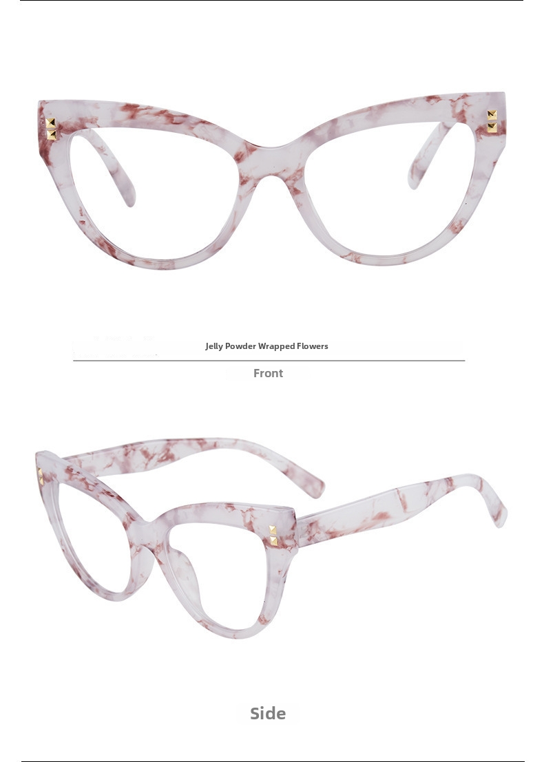 Cat Eye Brille Mit Nieten Für Damen Und Herren Modisches Design_voghion.com