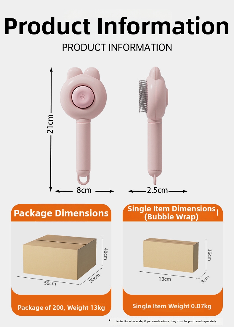 Rabbit Ear Comb For Dog And Cat Grooming And Massage Tool_voghion.com