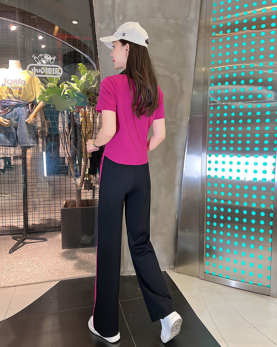 Women's Pant Set Lapel Short Sleeve Chic Professional Two Piece_voghion.com