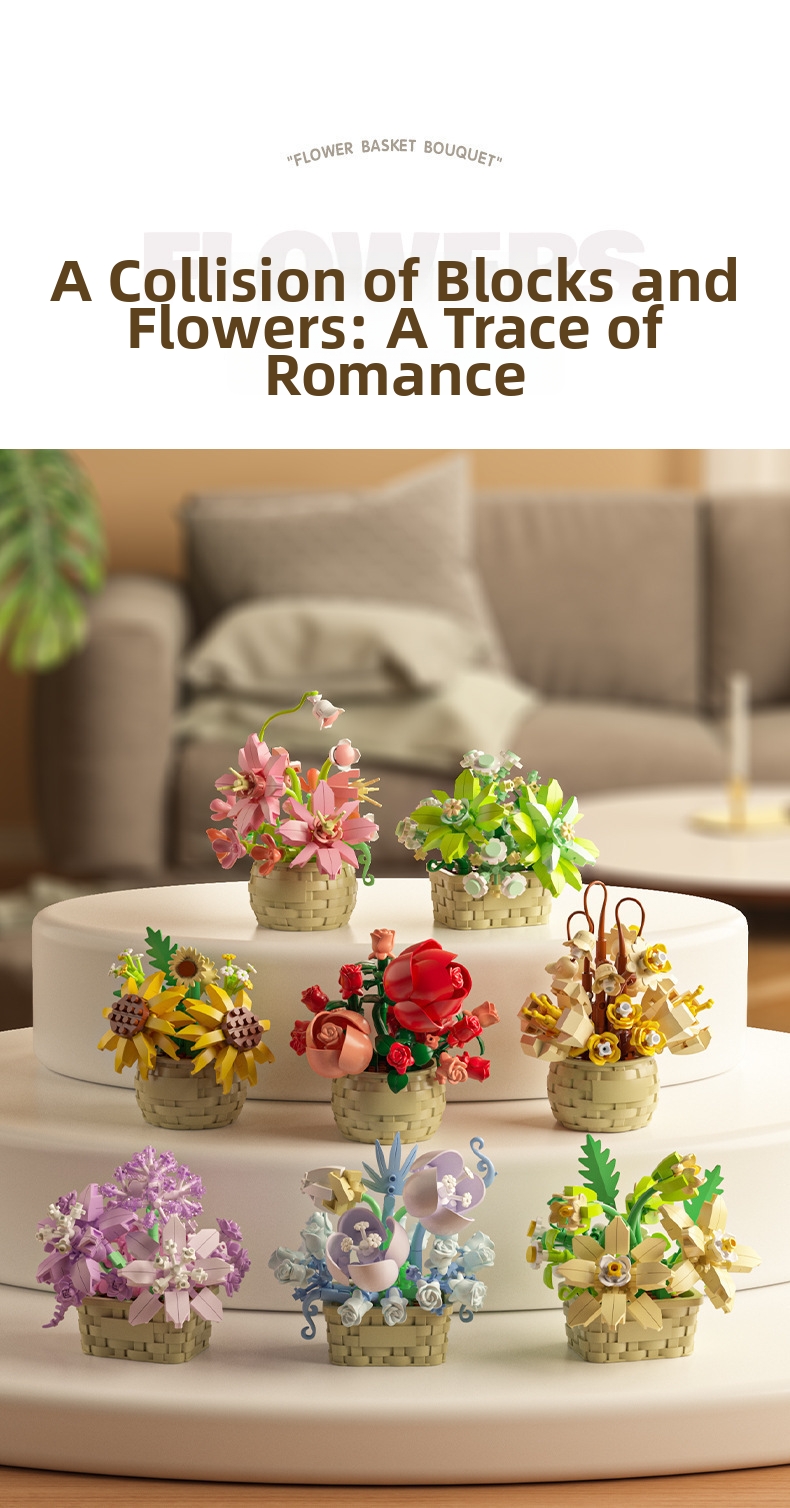 Blumenkorb Bausteine Set Mit Blumen Für Kreatives Bauen_voghion.com