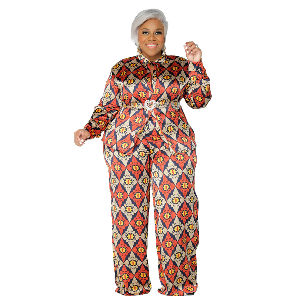 Women's Clothing Faux Silk Long Sleeve Printed Top Casual Autumn Fashion Wear Comfortable Plus Size Clothing_ecoleips.com