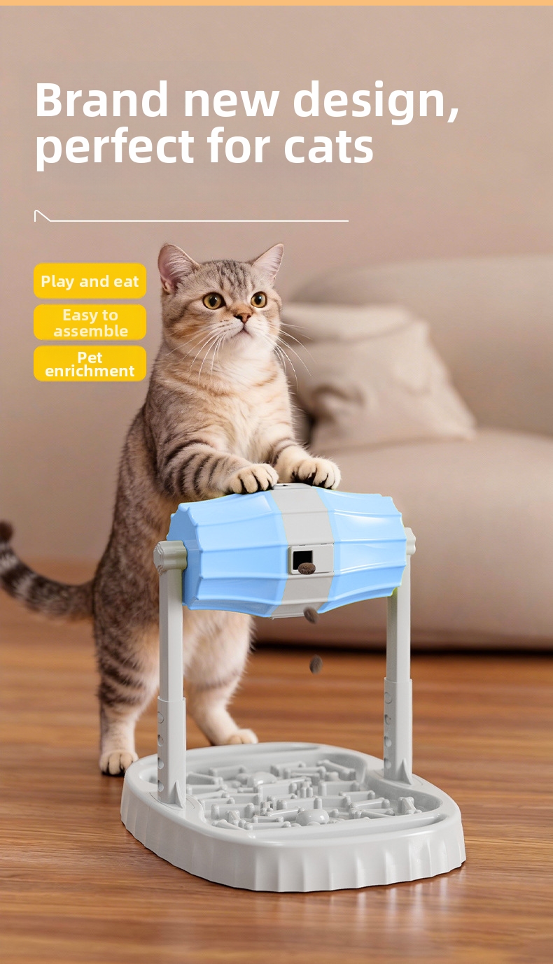 Interactive Slow Feeder Dog Bowl Rolling Pet Puzzle Toy_voghion.com