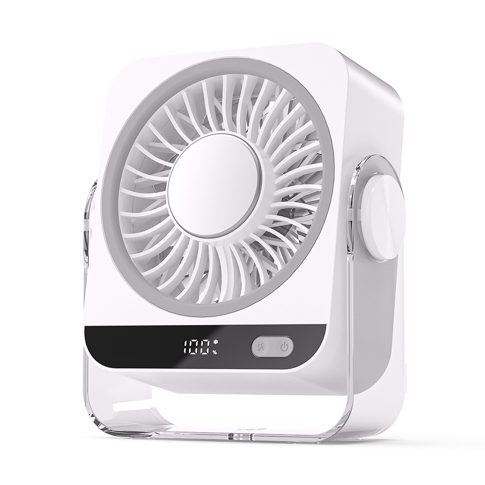 Desktop Fan For Dormitory Wall Mounted Cooling Fan USB Rechargeable Digital Display Small Portable_voghion.com