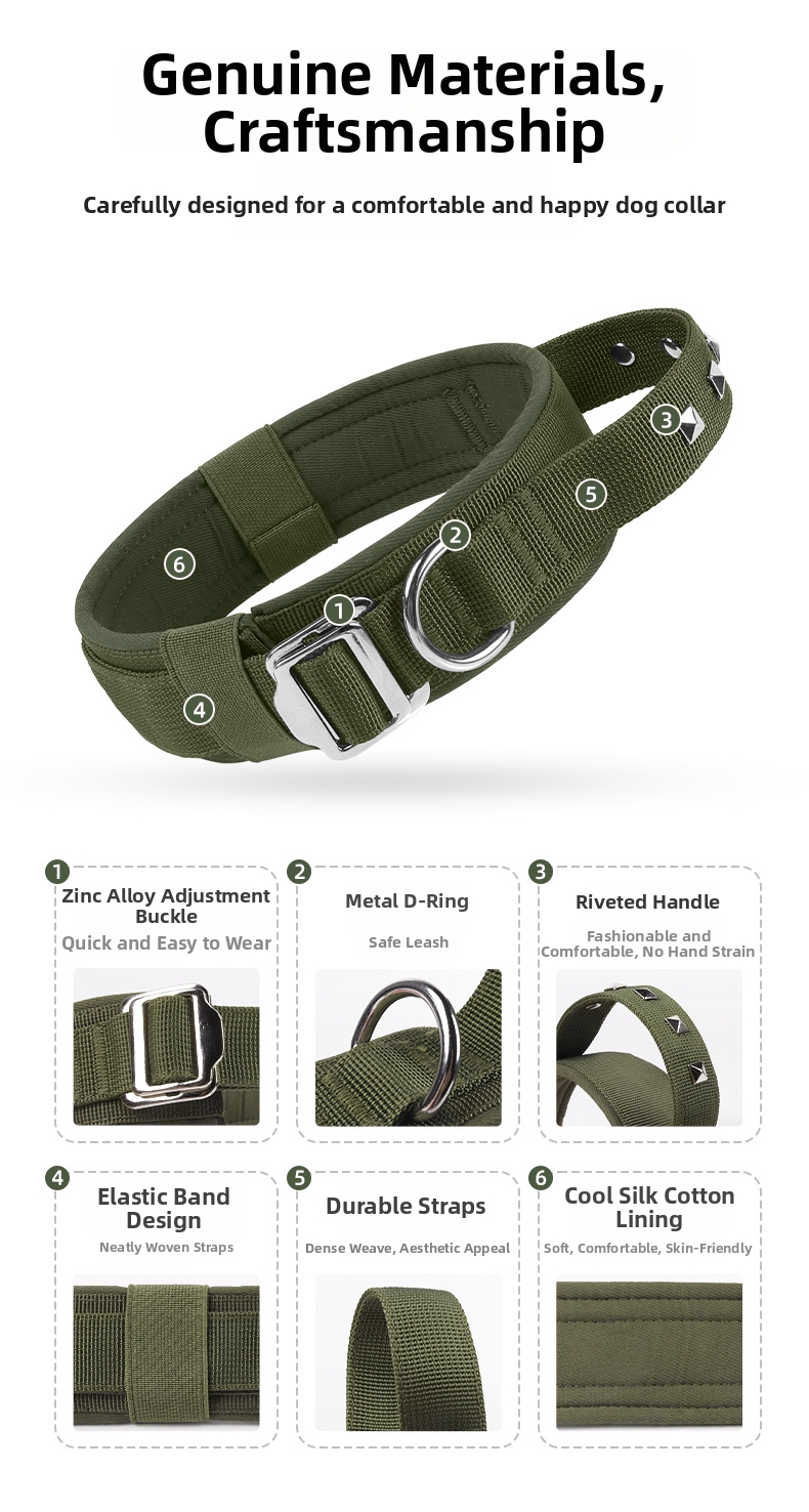 Adjustable Nylon Dog Collar For Medium And Large Breed Dogs_voghion.com